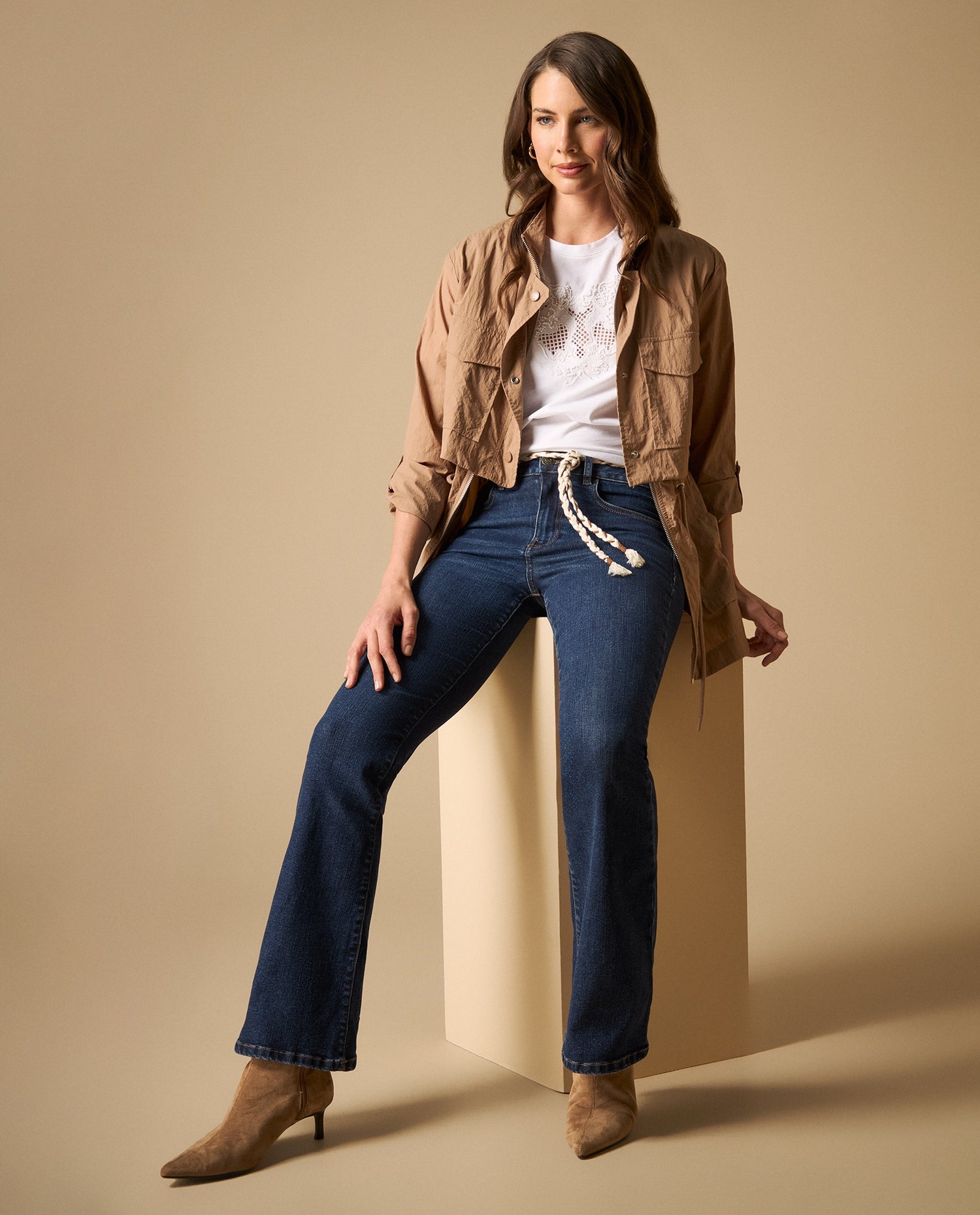 Jean flare pierna amplia tiro medio - Azul