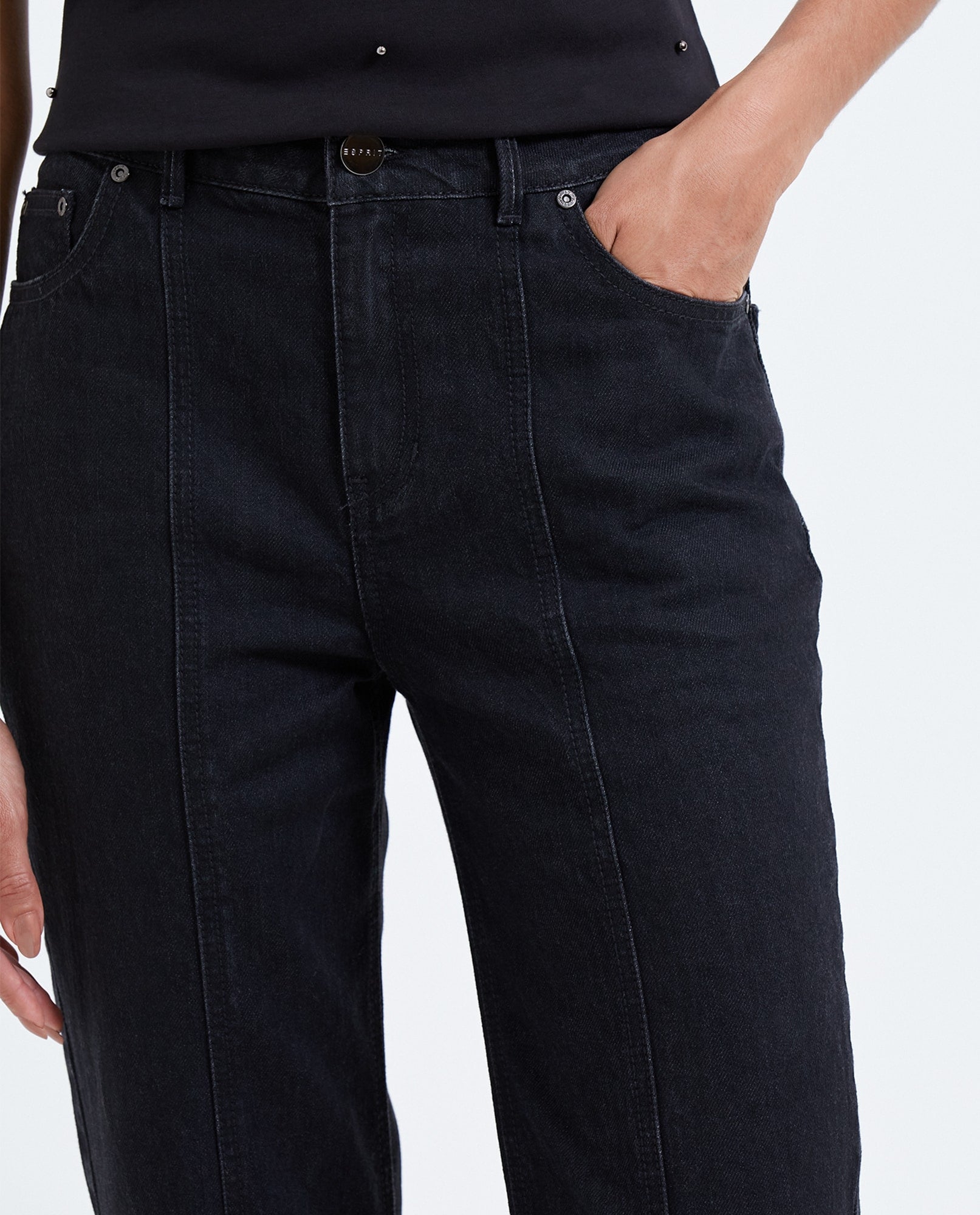 Jean Flare oscuro para mujer - Negro 34_672E014_A02759_4