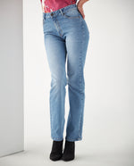 Jean Straight tono medio para mujer - Azul