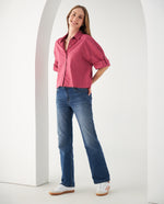 Jean Straight cinco bolsillos para mujer - Azul