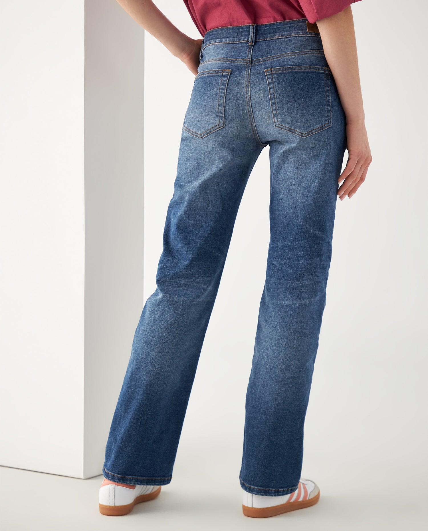 Jean Straight cinco bolsillos para mujer - Azul