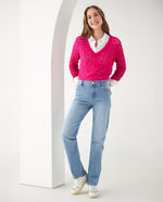 Jean Straight tono claro para mujer - Azul
