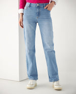 Jean Straight tono claro para mujer - Azul