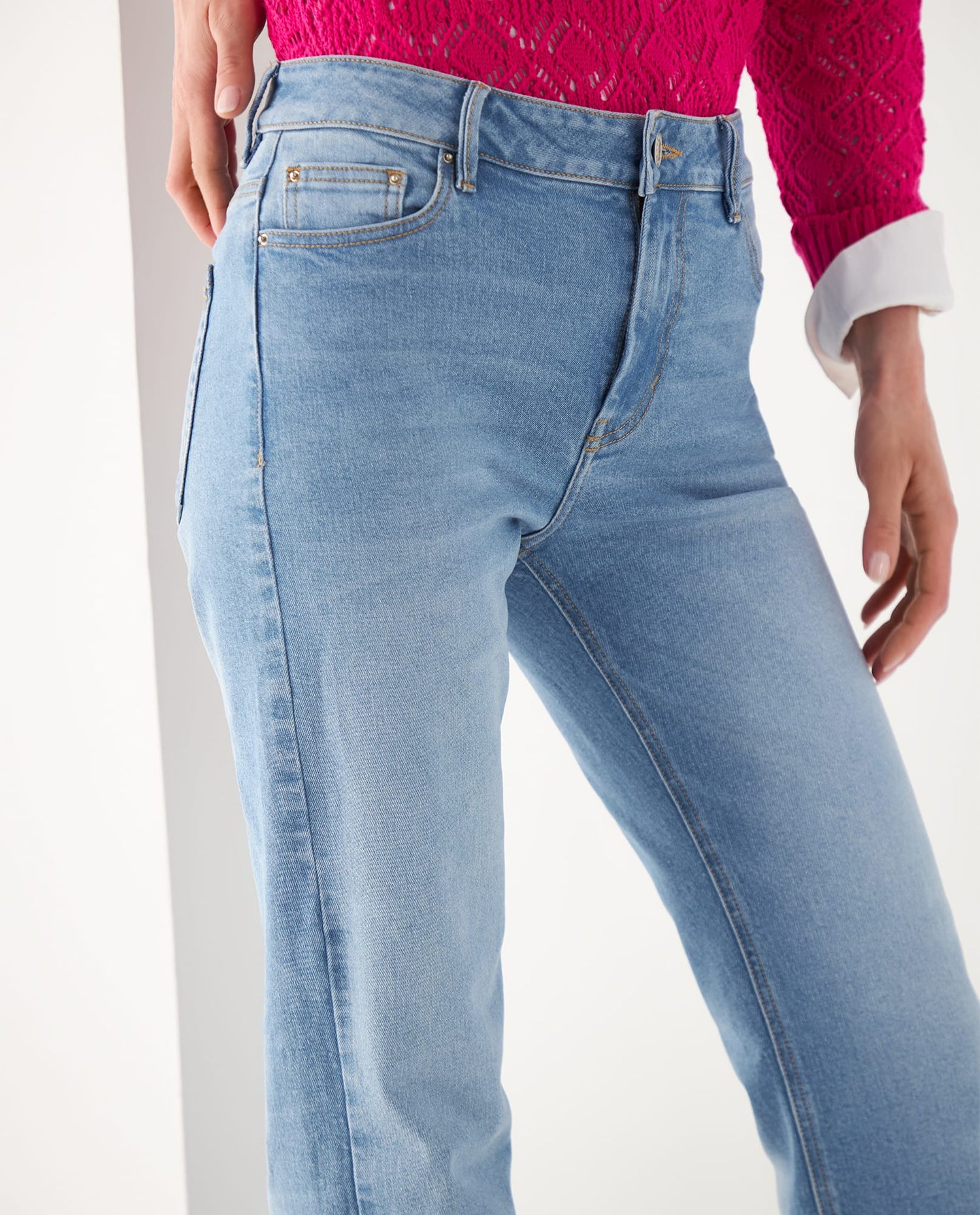 Jean Straight tono claro para mujer - Azul