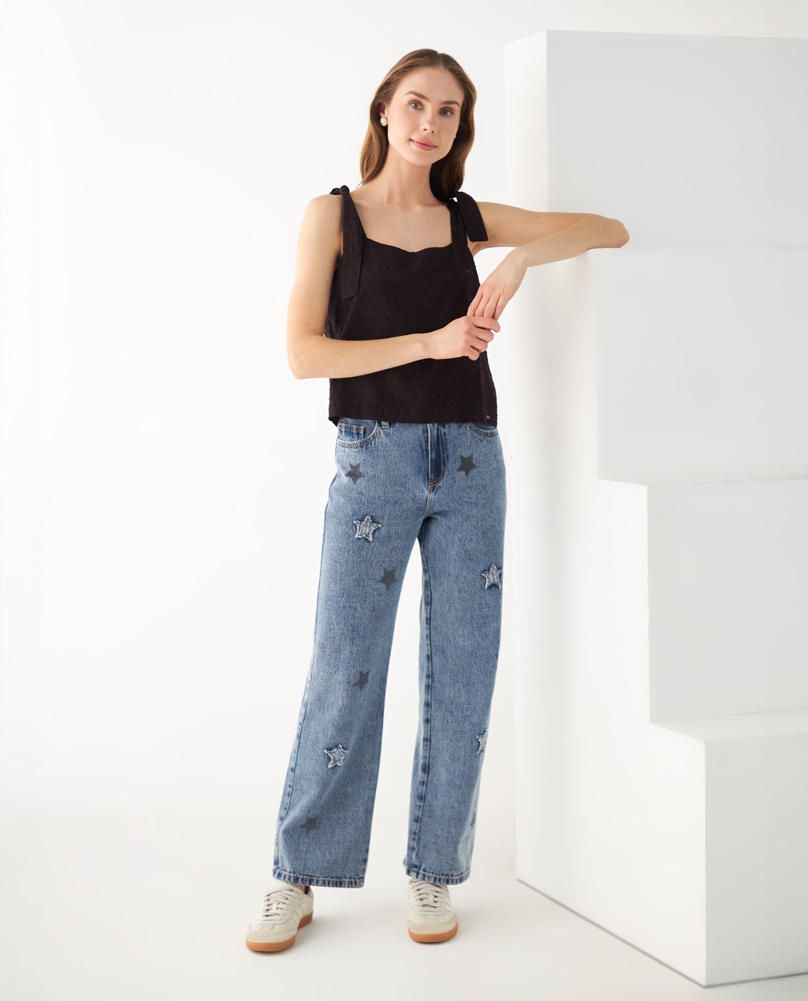 Jean con apliques de estrellas para mujer - Azul 34_672F011_AZU174027_6