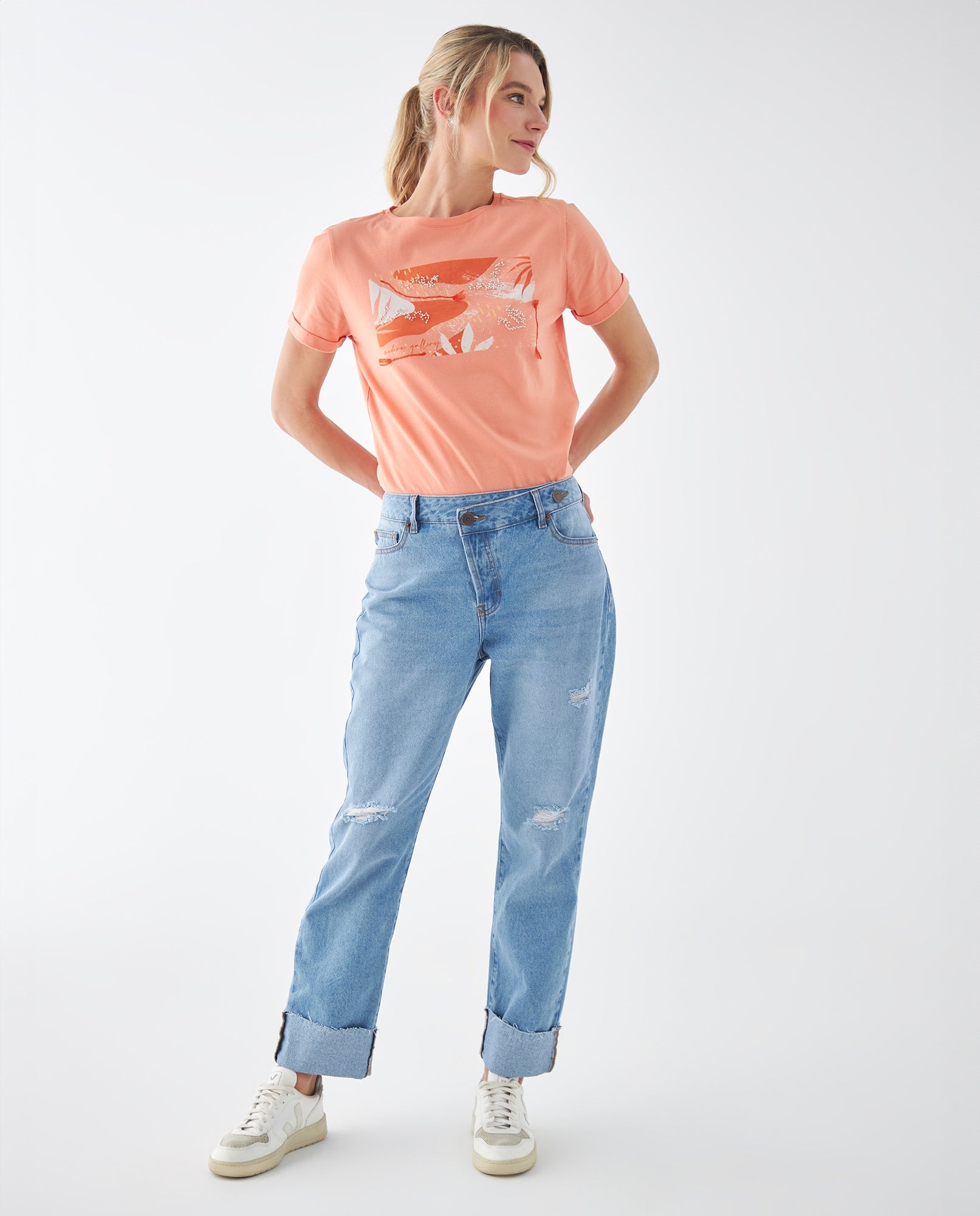 Jean con ajuste cruzado para mujer - Azul 34_672F013_AZU174027_0
