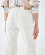 Jean Straight con ruedo al corte para mujer - Crudo