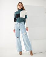 Jean Wide Leg con rotos para mujer - Azul