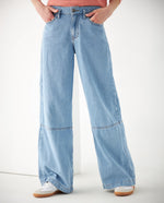 Jean Wide Leg tono claro para mujer - Azul