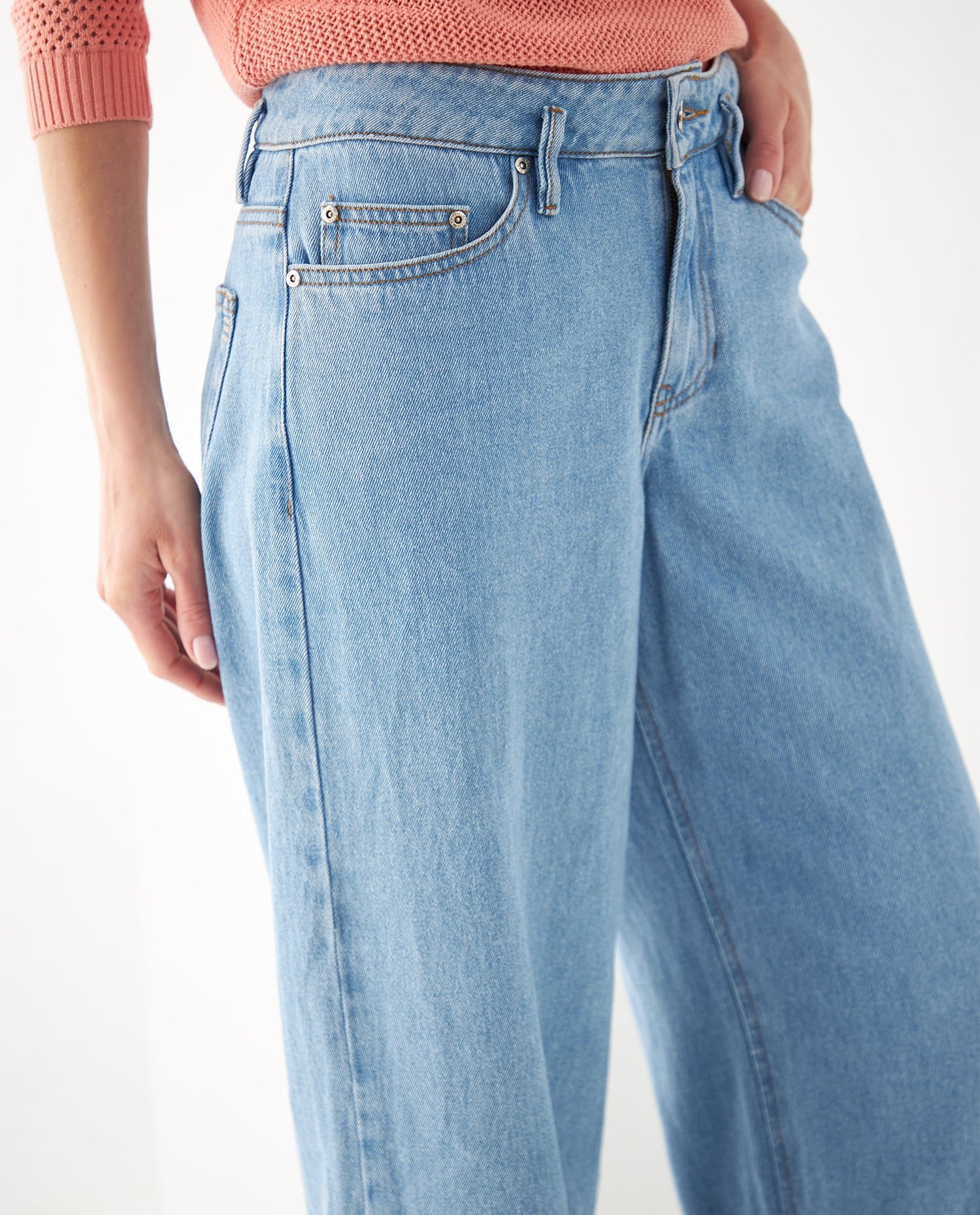 Jean Wide Leg tono claro para mujer - Azul