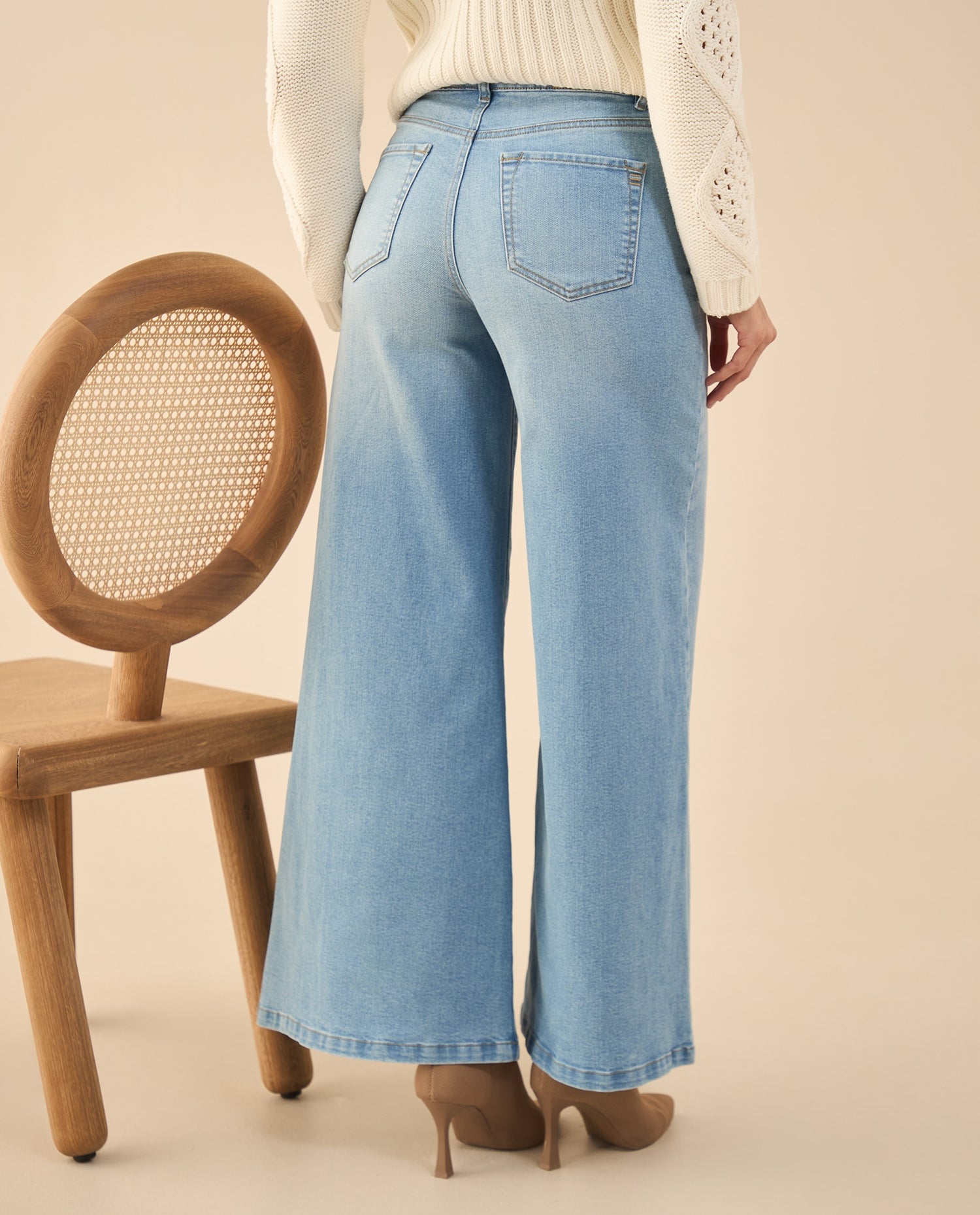 Jean Wide Leg tono medio para mujer - Azul