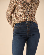 Jean Flare tono oscuro para mujer - Azul