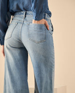 Jean Wide Leg tono medio para mujer - Azul