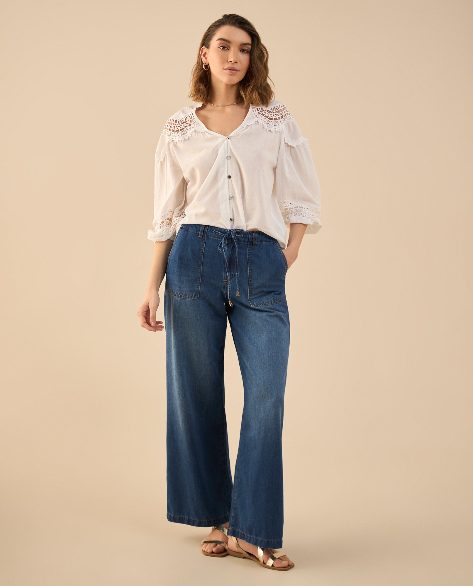 Jean tipo jogger tono oscuro para mujer - Azul 34_672G005_AZU174027_0