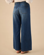 Jean tipo jogger tono oscuro para mujer - Azul