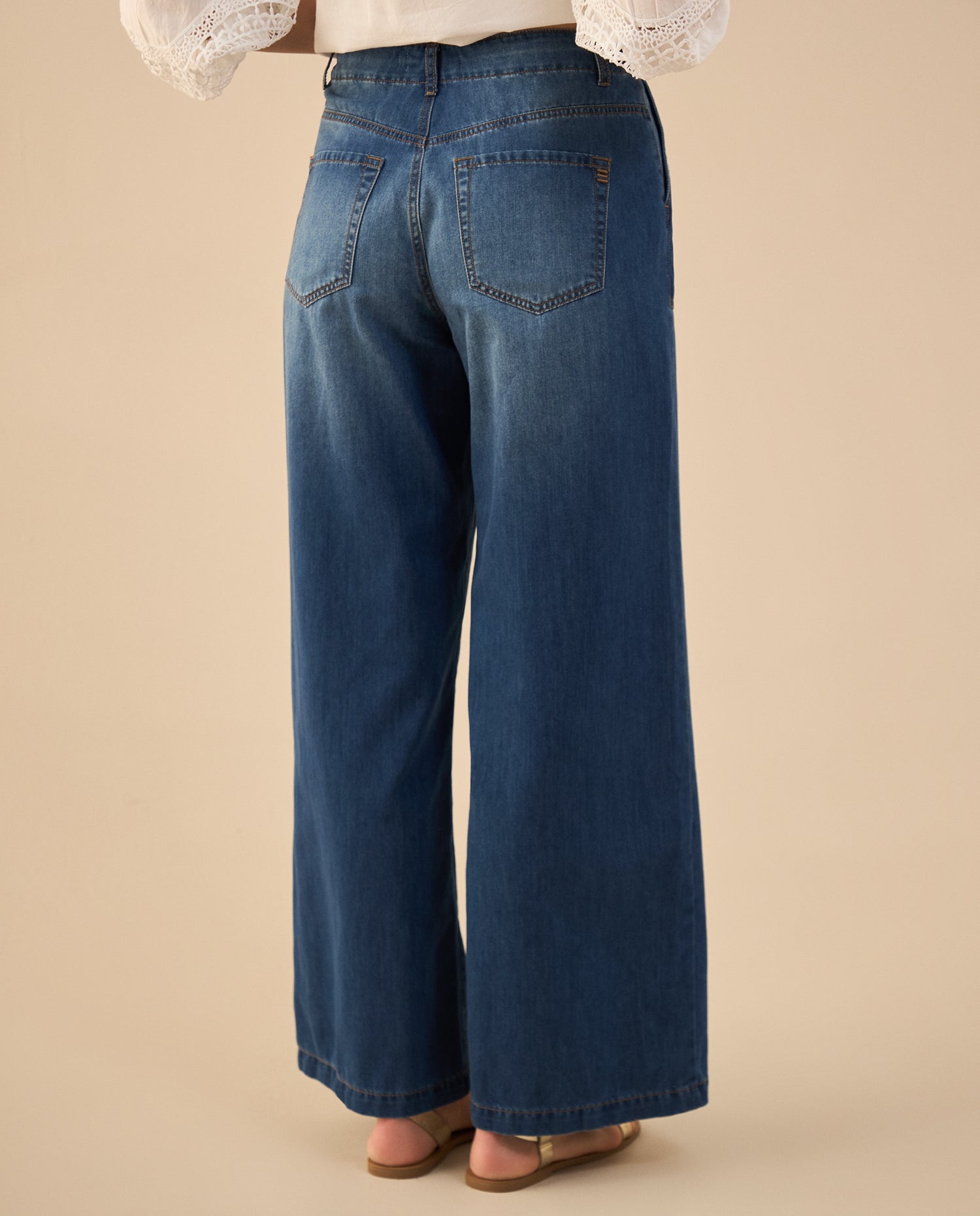 Jean tipo jogger tono oscuro para mujer - Azul