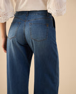 Jean tipo jogger tono oscuro para mujer - Azul