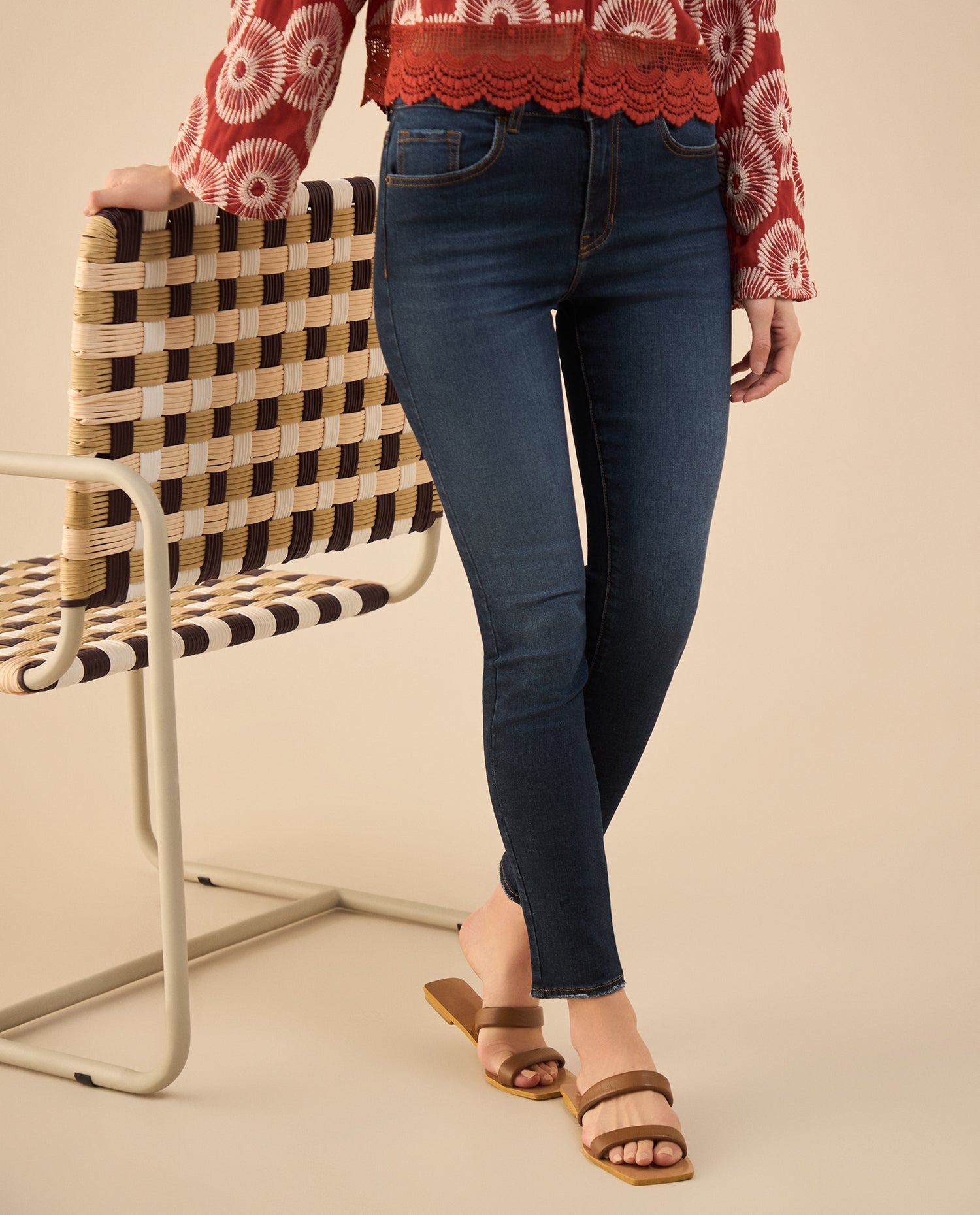 Jean Skinny tono oscuro para mujer - Azul