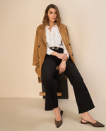 Jean Wide Leg en black denim para mujer - Negro