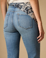 Jean straight con pañoleta incluida - Azul