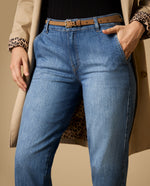 Jean slouchy tobillero con silueta relajada - Azul