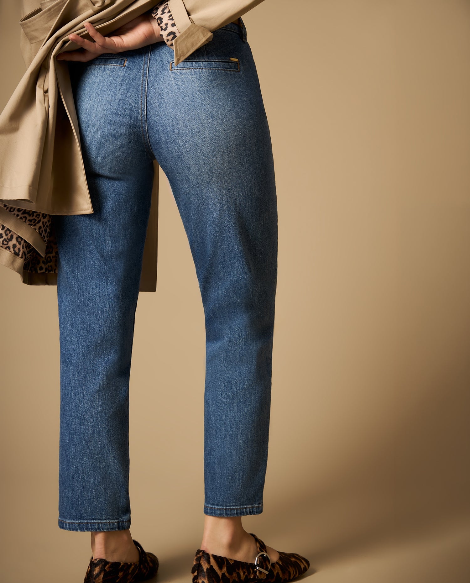 Jean slouchy tobillero con silueta relajada - Azul