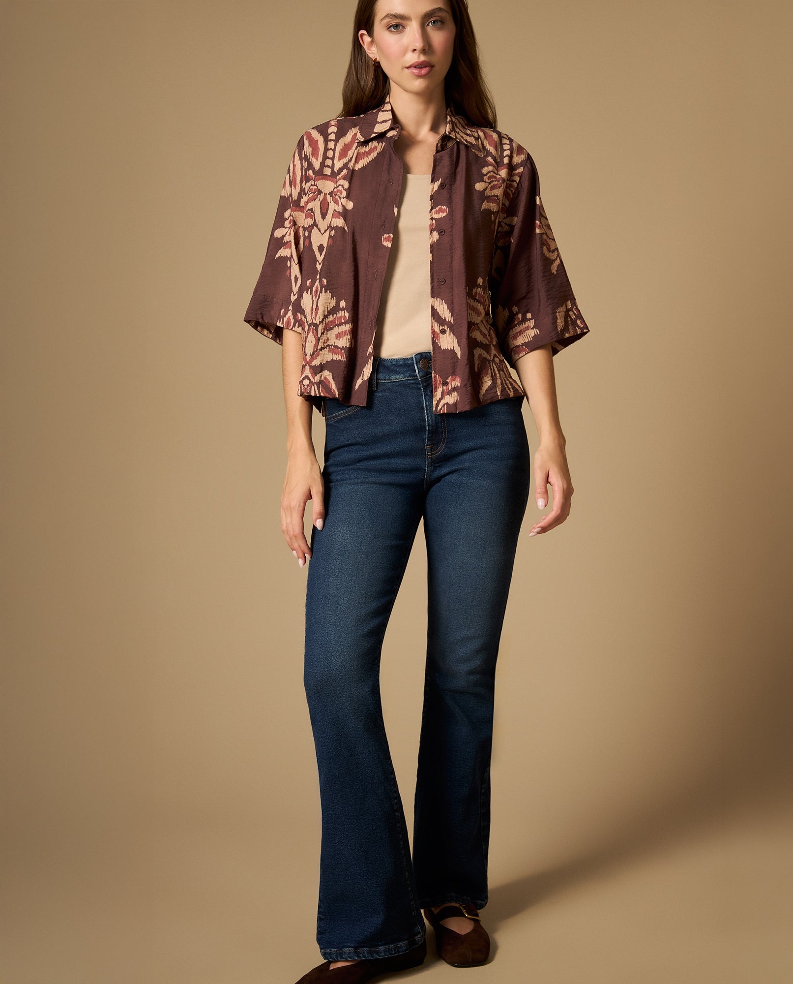 Jean flare tiro medio con apertura en bota - Azul 34_672H015_AZU174027_0
