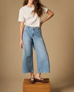 Jean culotte tiro medio silueta ancha - Azul