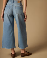 Jean culotte tiro medio silueta ancha - Azul