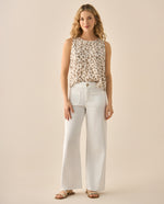 Jean Boot Cut en white denim para mujer - Crudo
