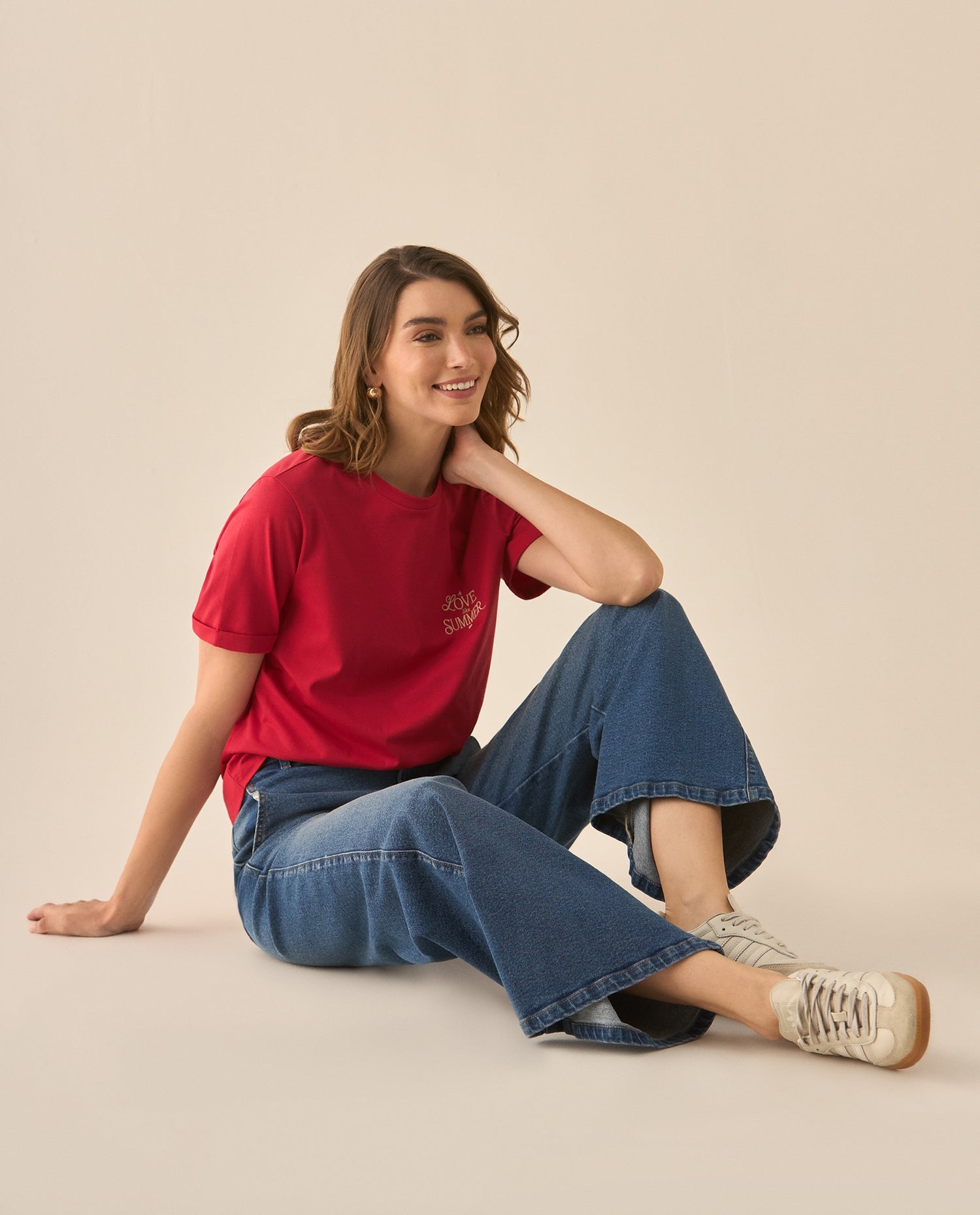 Jean Wide Leg tono medio para mujer - Azul