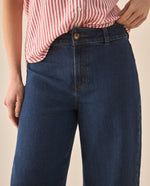 Jean Wide Leg cropped para mujer - Azul