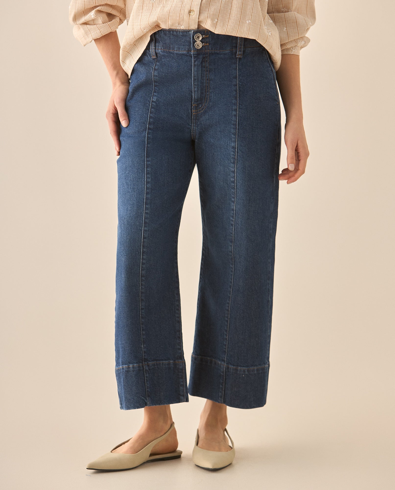 Jean de largo cropped tono medio para mujer - Azul 34_673G007_AZU174027_3