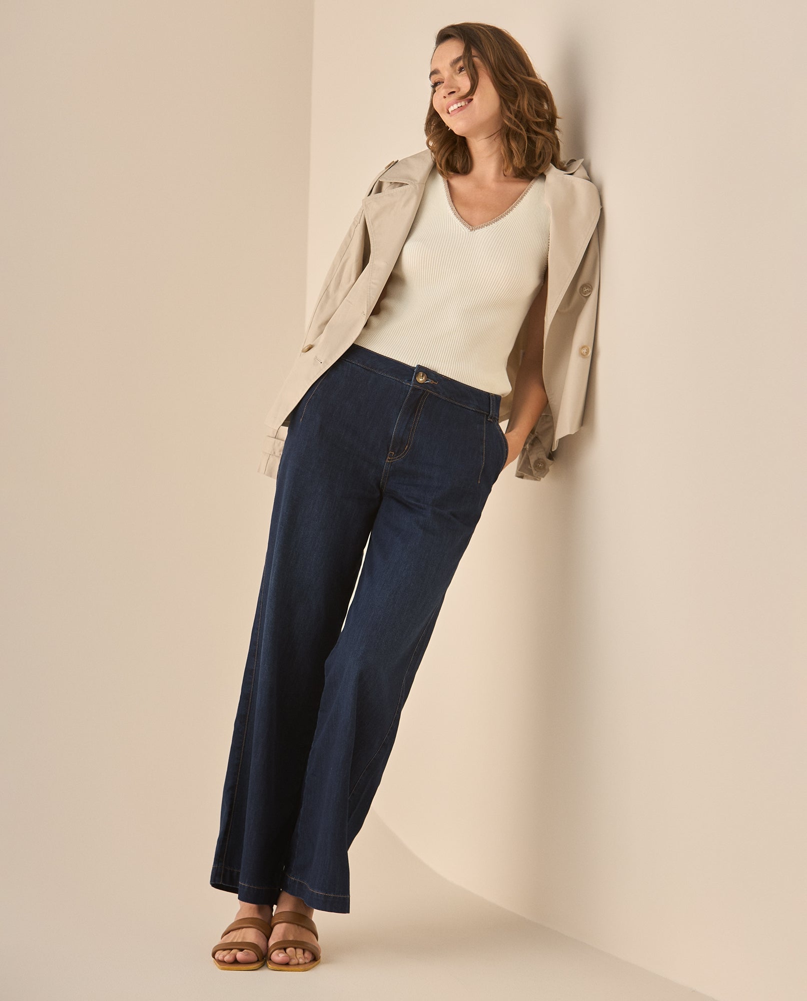 Jean Wide Leg tono oscuro para mujer   - Azul 34_673G009_AZU174027_0