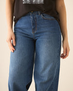 Jean Wide Leg bota recta para mujer - Azul