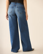 Jean Wide Leg bota recta para mujer - Azul