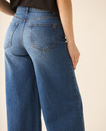 Jean Wide Leg bota recta para mujer - Azul