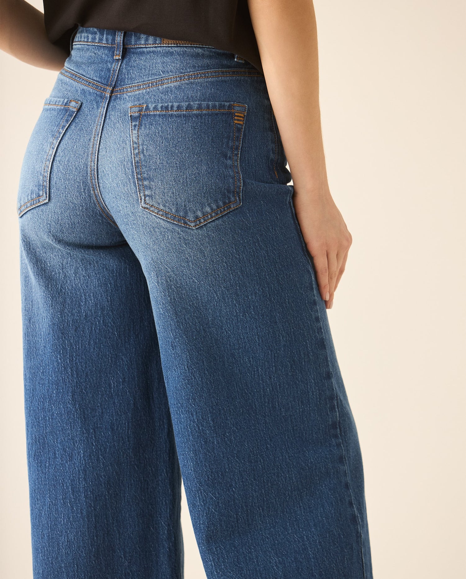 Jean Wide Leg bota recta para mujer - Azul