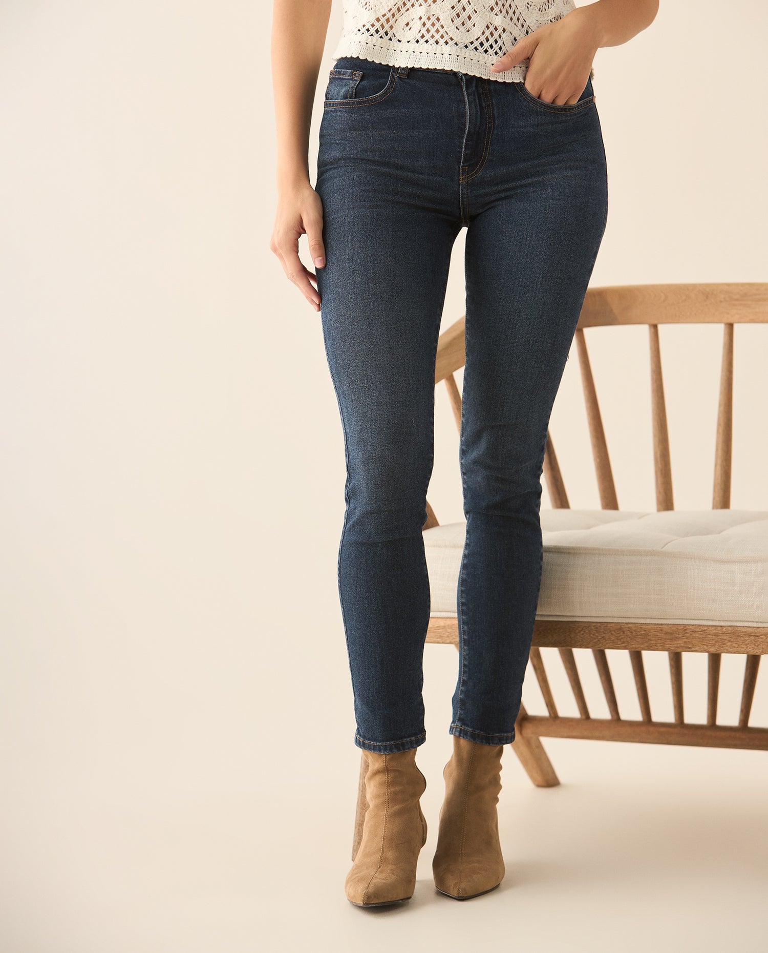 Jean skinny fit tono medio para mujer - Azul