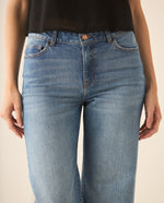 Jean Wide Leg cinco bolsillos para mujer - Azul