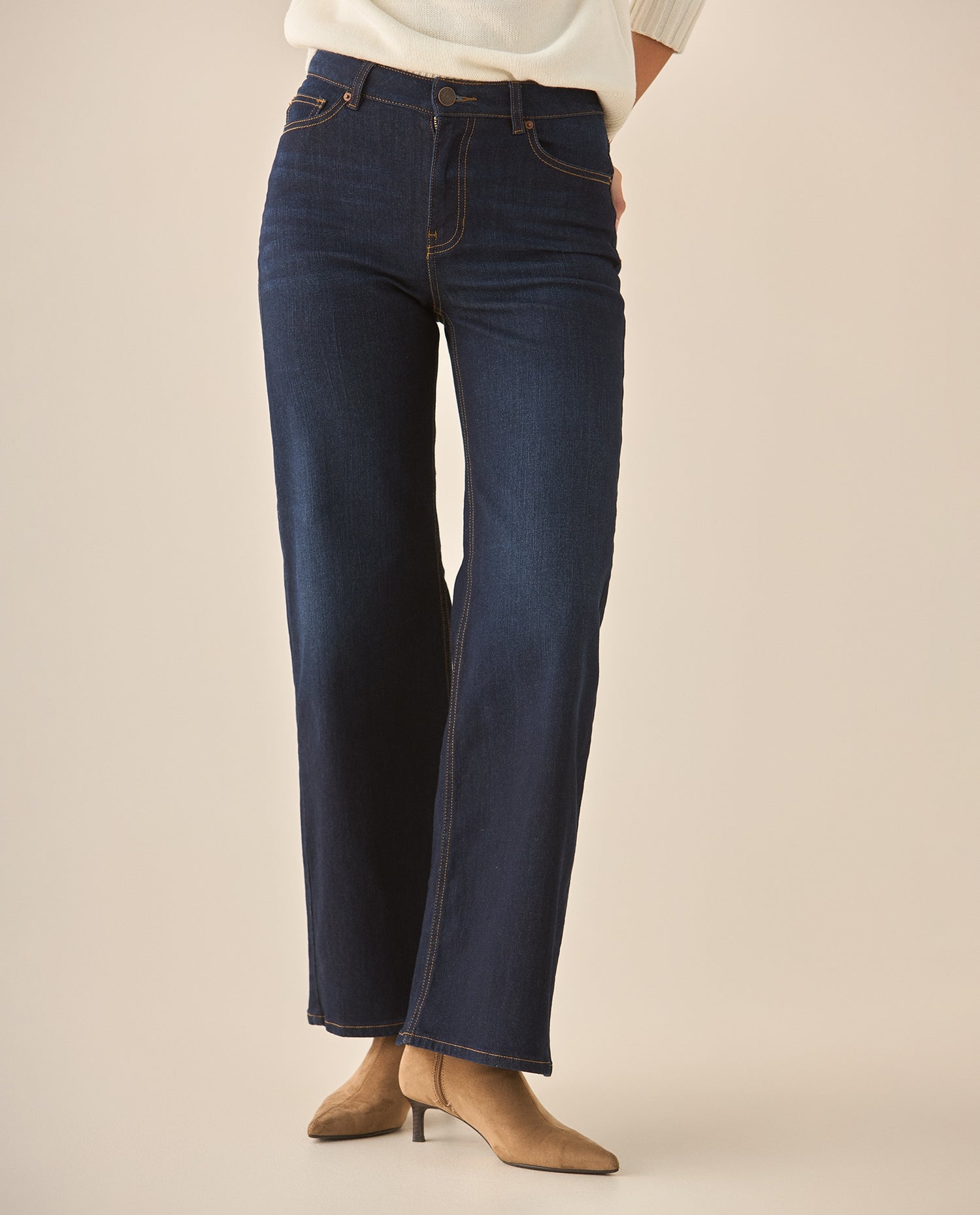 Jean Wide Leg tono medio para mujer - Azul