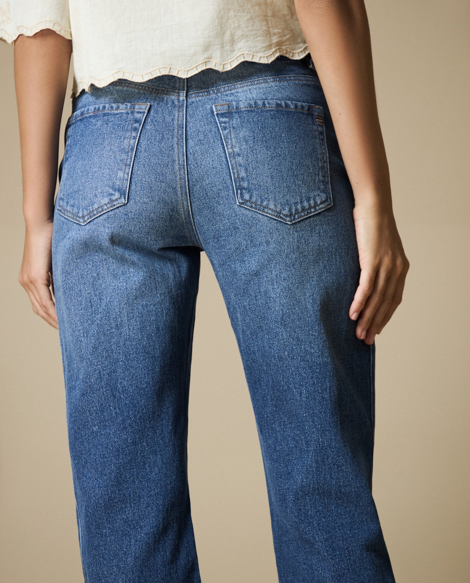 Jeans Straigth Azul Medio - Azul