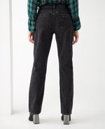Jean Straight efecto vintage para mujer - Negro