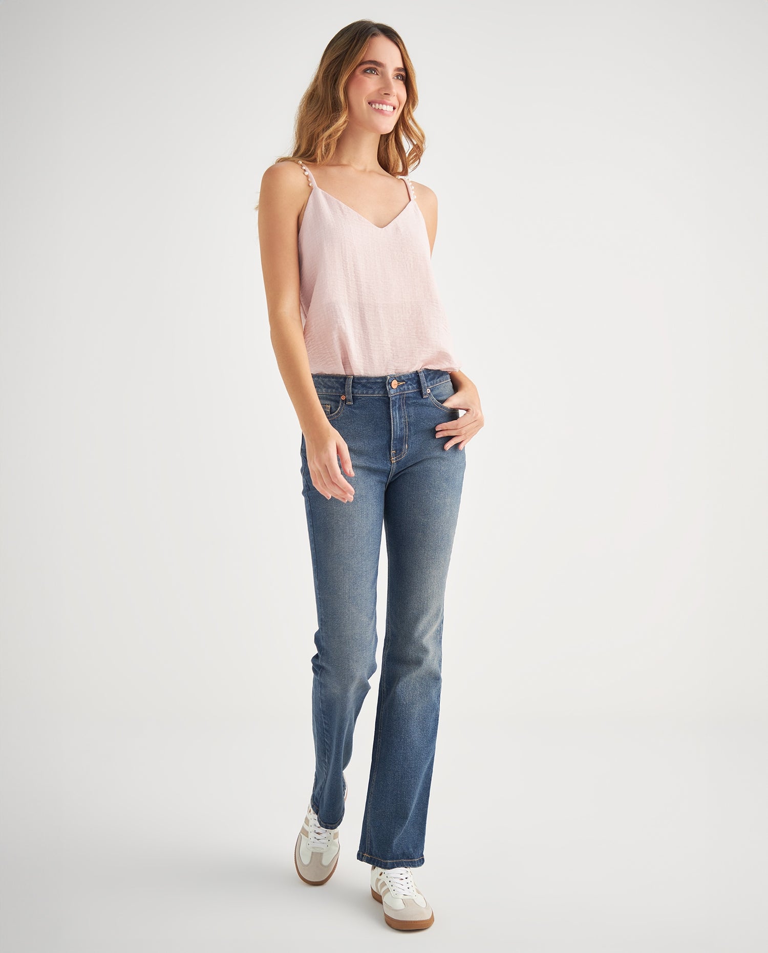 Jean Bootcut tono oscuro para mujer - Azul