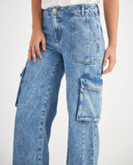 Jean tipo cargo para mujer - Azul