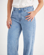 Jean Wide Leg cinco bolsillos para mujer - Azul