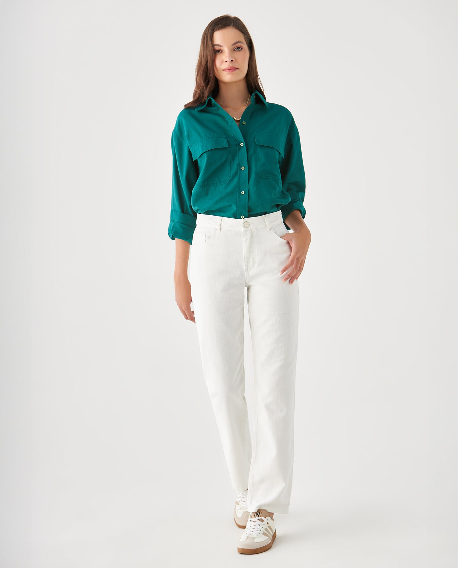 Jean tipo boyfriend para mujer - Crudo