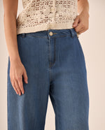 Jean Wide Leg Azul con Tiro Alto - Azul