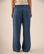 Jean Wide Leg Azul con Tiro Alto - Azul