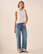 Jean Straight Azul Medio con Tencel - Azul